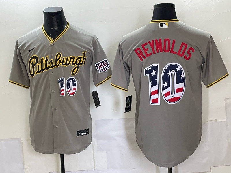 Men Pittsburgh Pirates #10 Bryan Reynolds grey MLB Nike 0715001->pittsburgh pirates->MLB Jersey